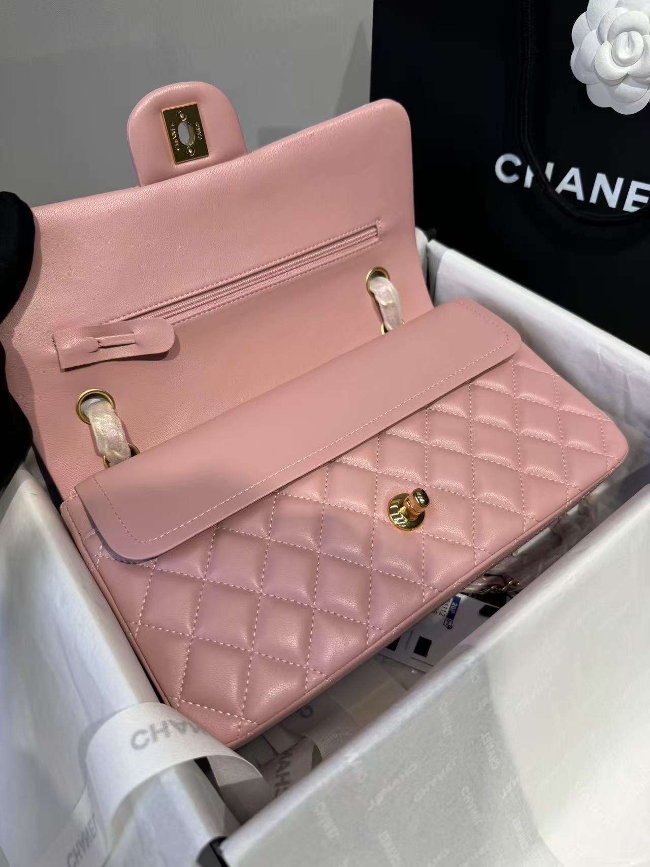 CHANEL CLASSIC 11.12 HANDBAG LIGHT PINK