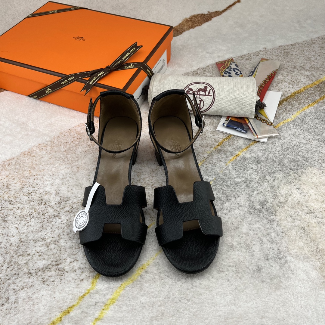 HERMES SANDAL ENCENS 50 BLACK