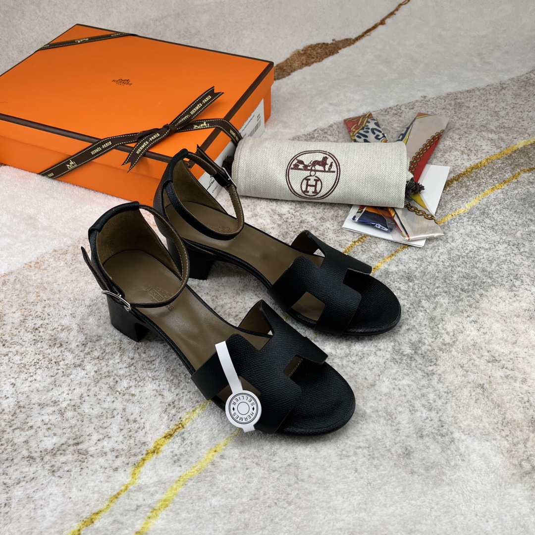 HERMES SANDAL ENCENS 50 BLACK