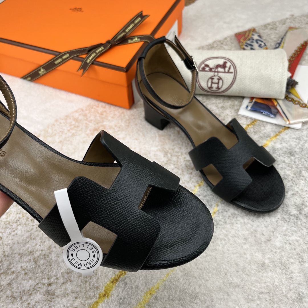 HERMES SANDAL ENCENS 50 BLACK