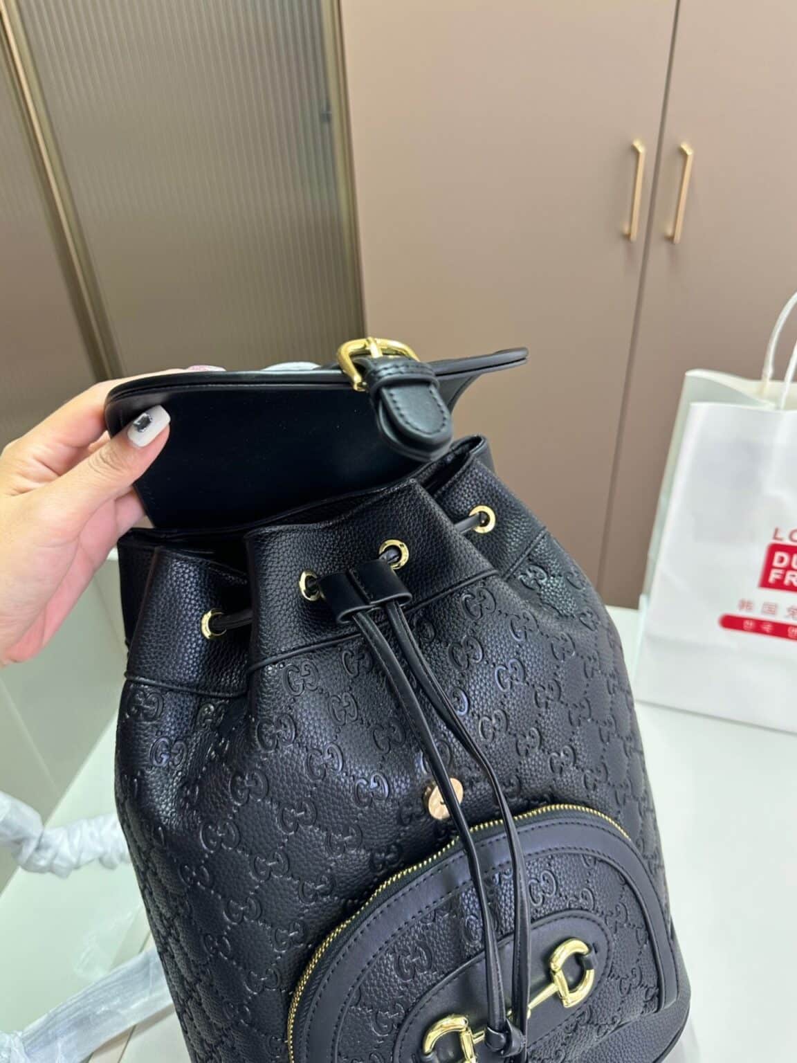 GUCCI’S BLACK 1955 HORSEBIT BACKPACK LARGE ALL 27CM