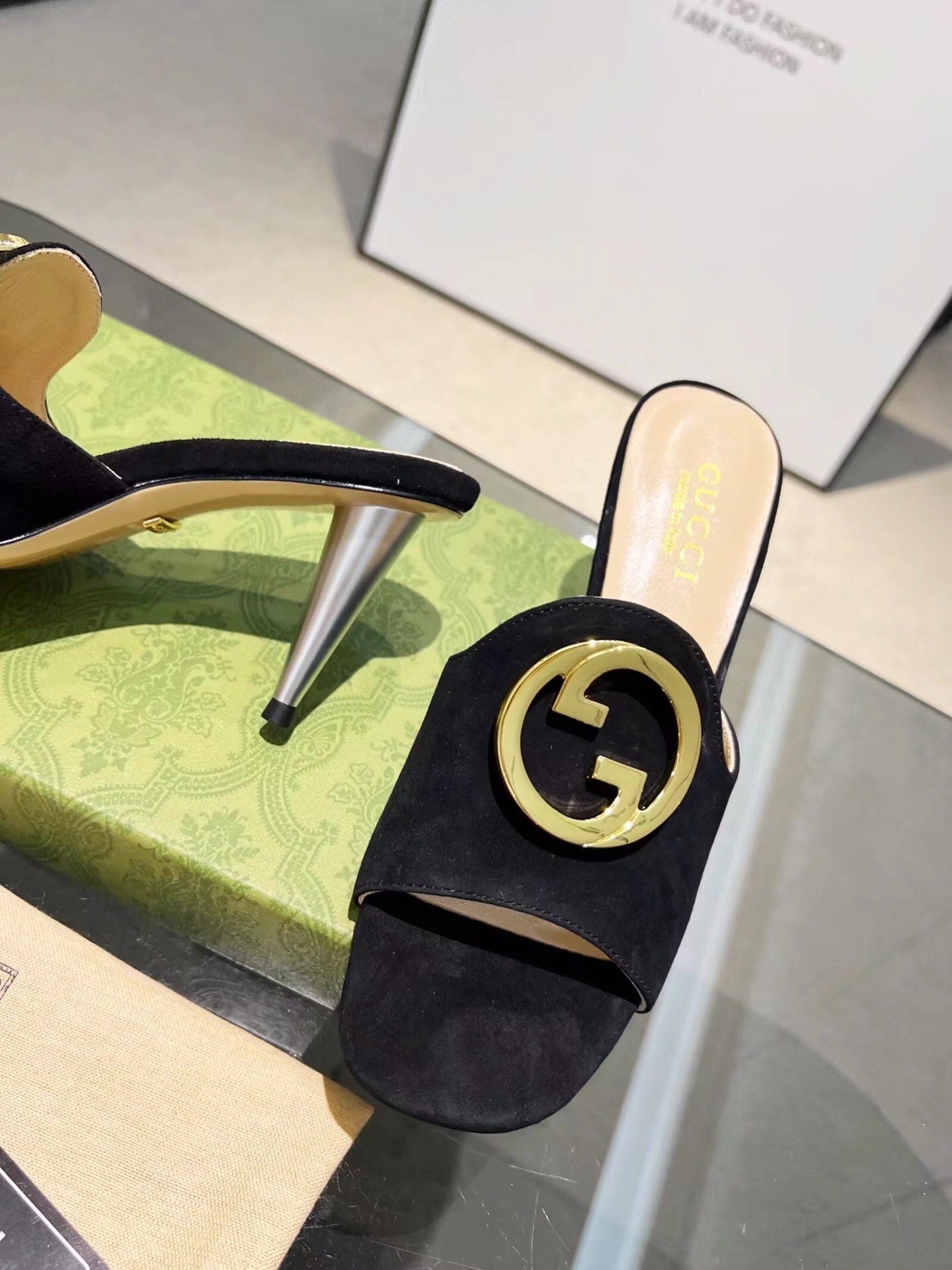 SANDAL GUCCI BLONDIE SLIDE SANDAL BLACK