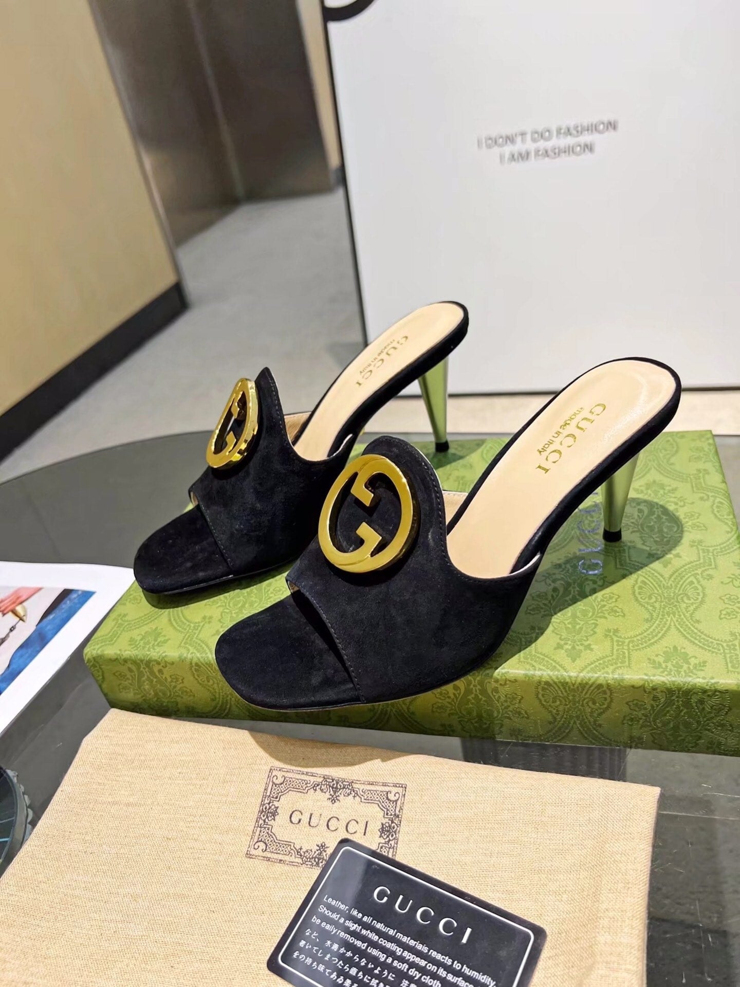 SANDAL GUCCI BLONDIE SLIDE SANDAL BLACK