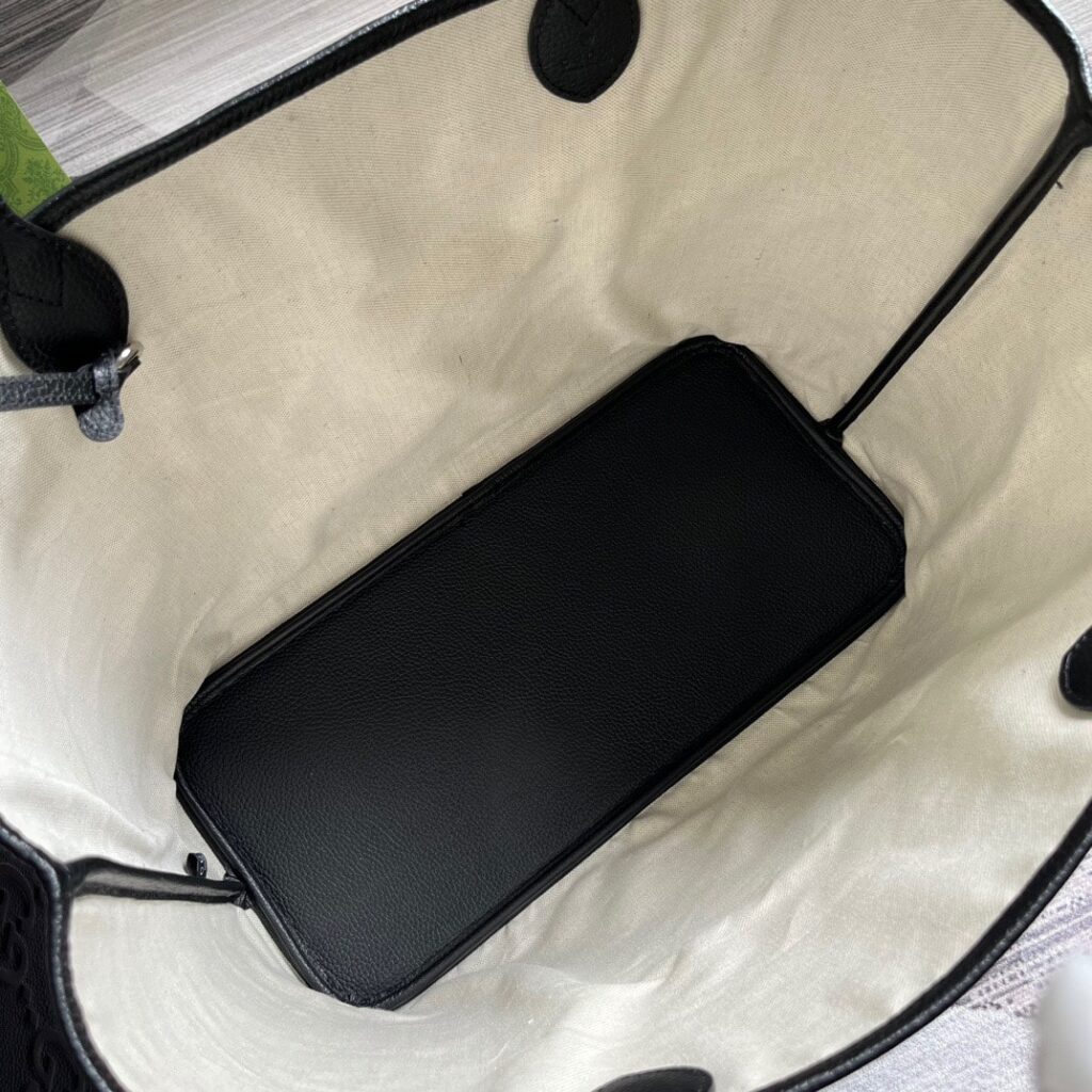 GUCCI BLACK JUMBO GG LARGE TOTE BAG