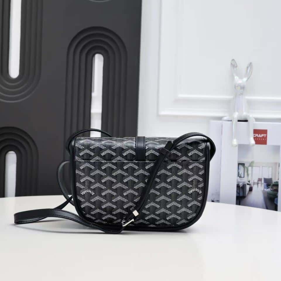 GOYARD BELVEDERE PM BAG BLACK 22CM