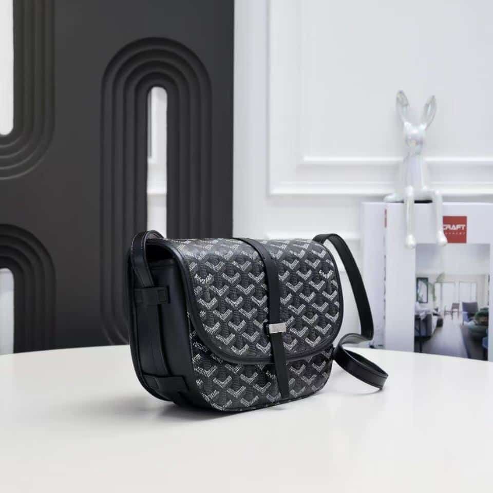 GOYARD BELVEDERE PM BAG BLACK 22CM