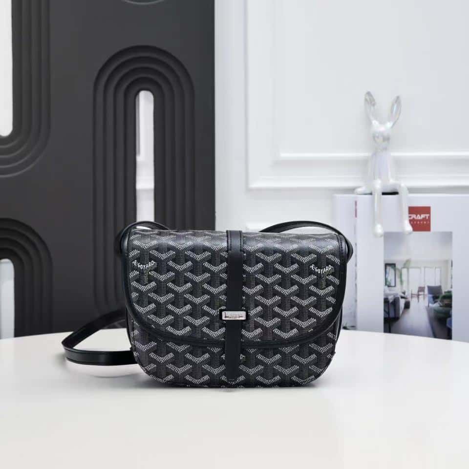 GOYARD BELVEDERE PM BAG BLACK 22CM