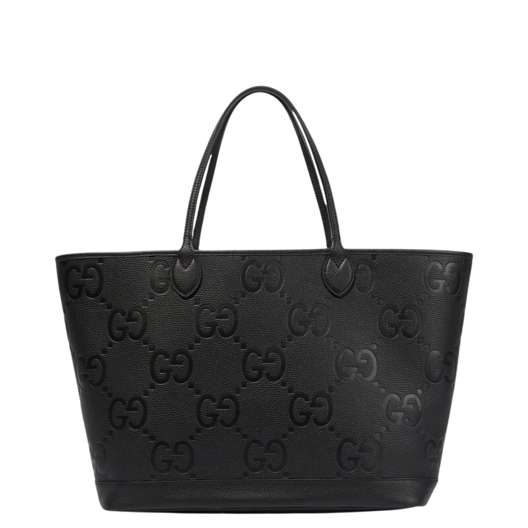 GUCCI BLACK JUMBO GG LARGE TOTE BAG