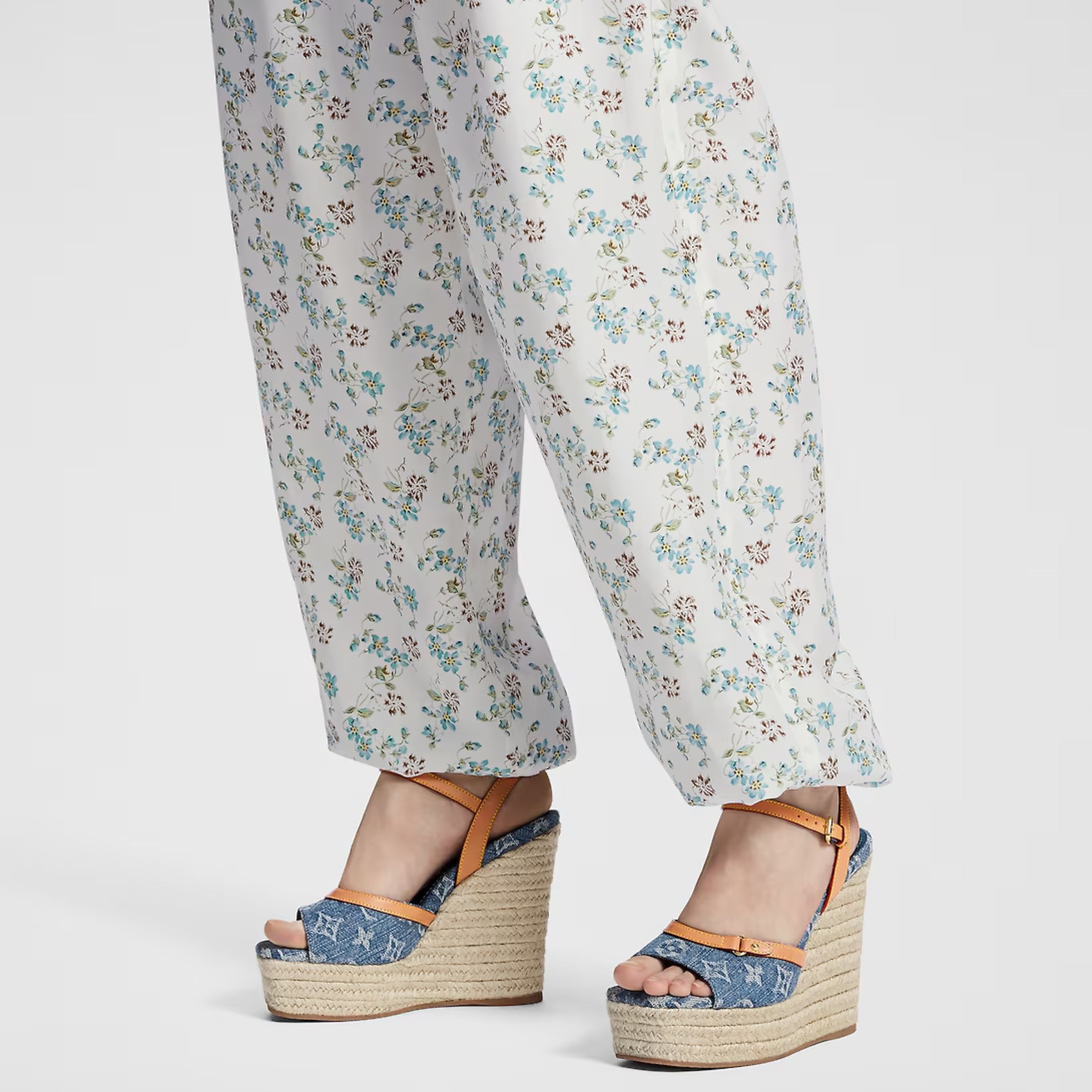 LOUIS VUITTON SANDAL BLUE HELIOS WEDGE