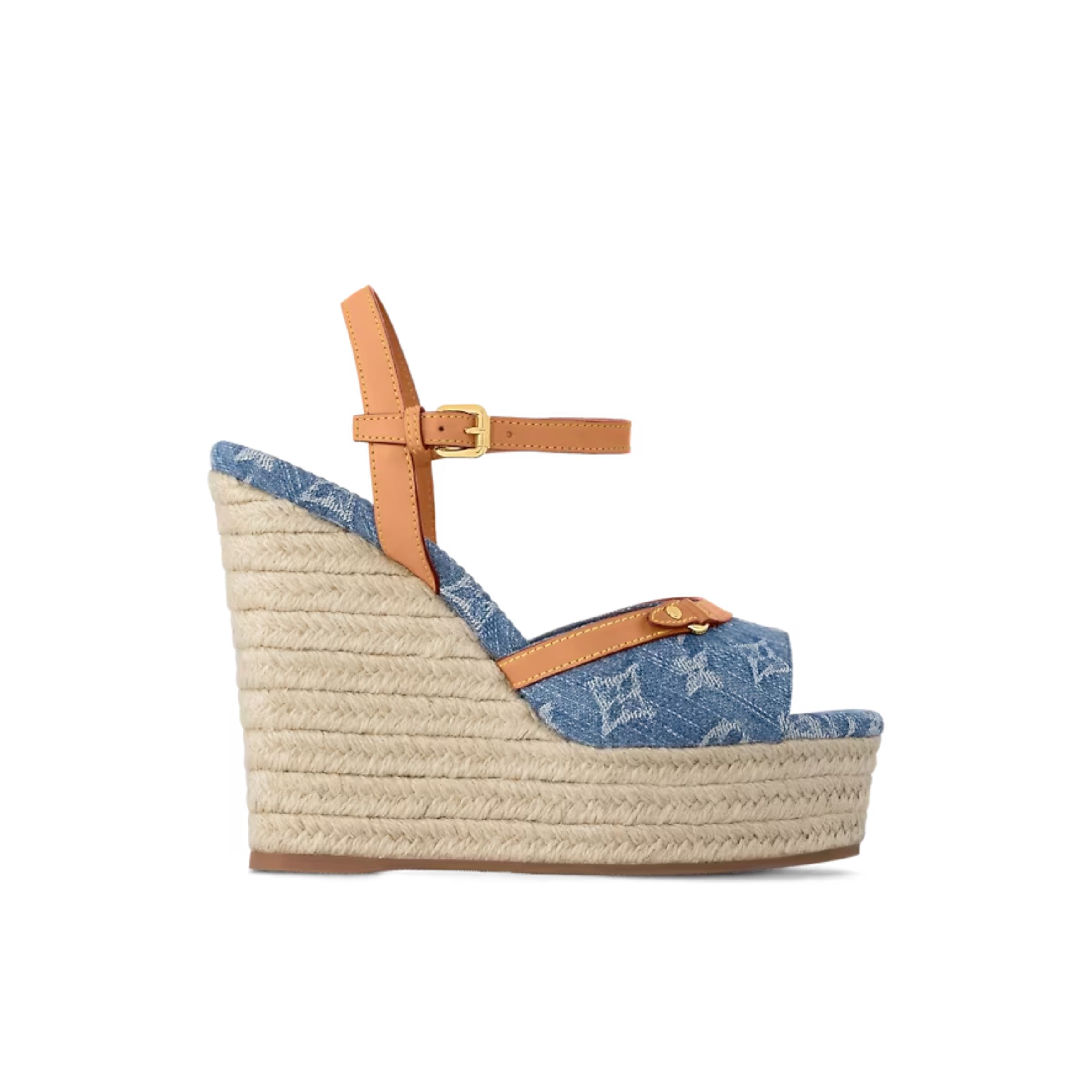 LOUIS VUITTON SANDAL BLUE HELIOS WEDGE