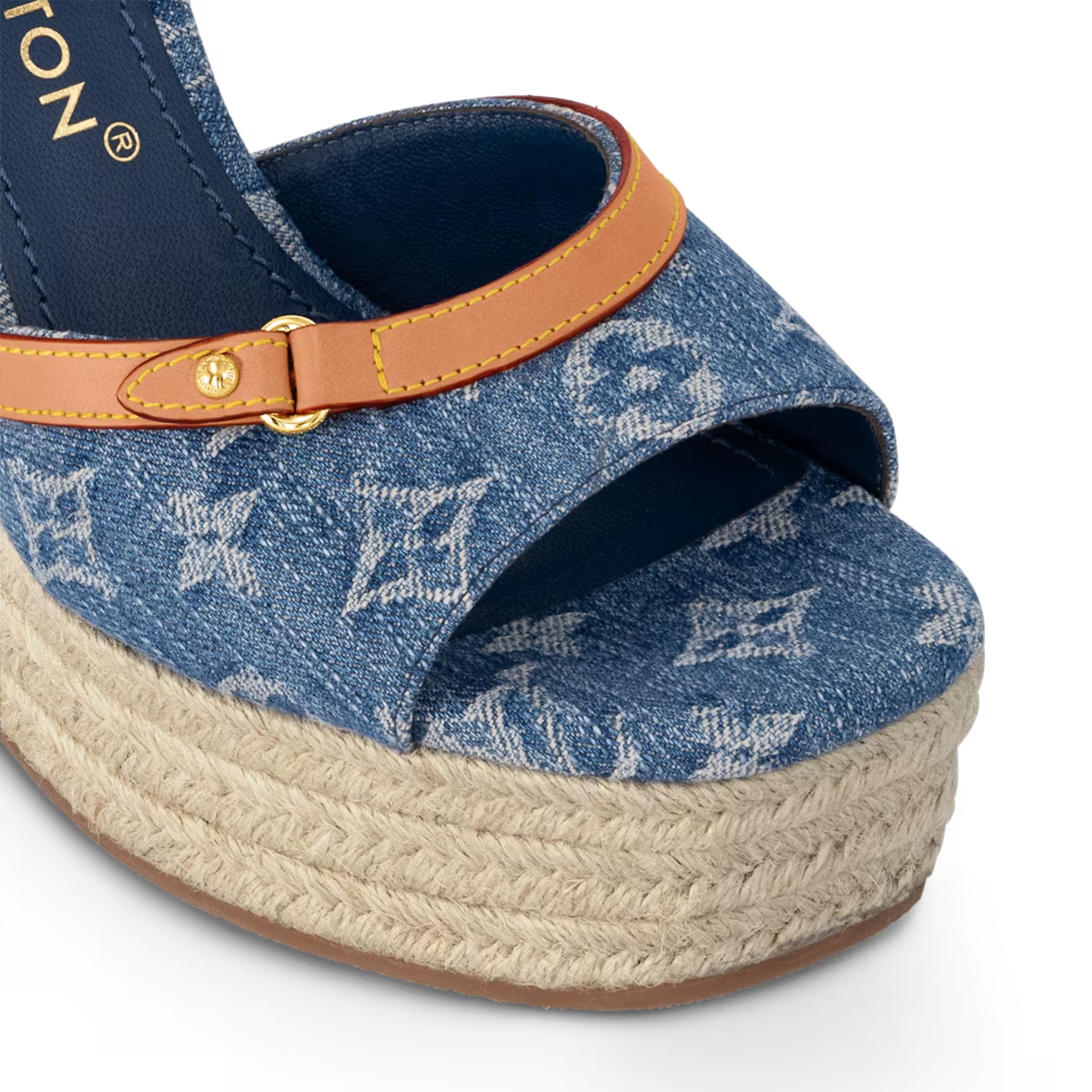 LOUIS VUITTON SANDAL BLUE HELIOS WEDGE