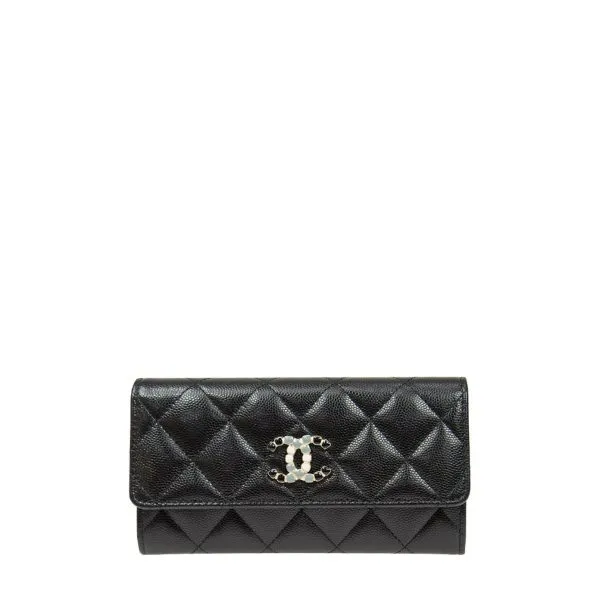 Chanel 19 Quilted Black Leather Wallet