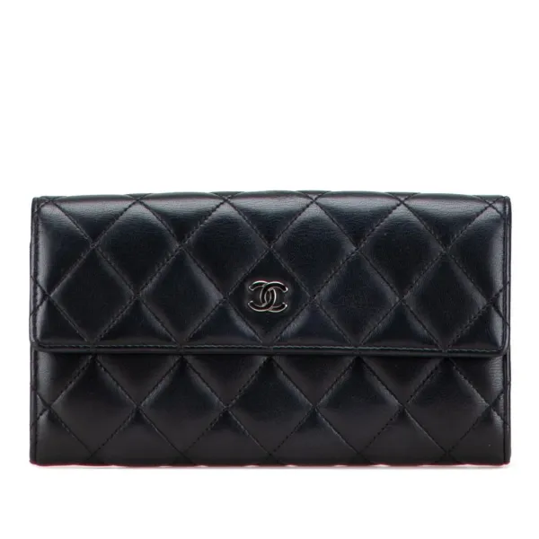 Chanel Long Flap Wallet Black 19cm