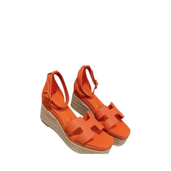 Hermes 40 Espadrilles Orange Doll