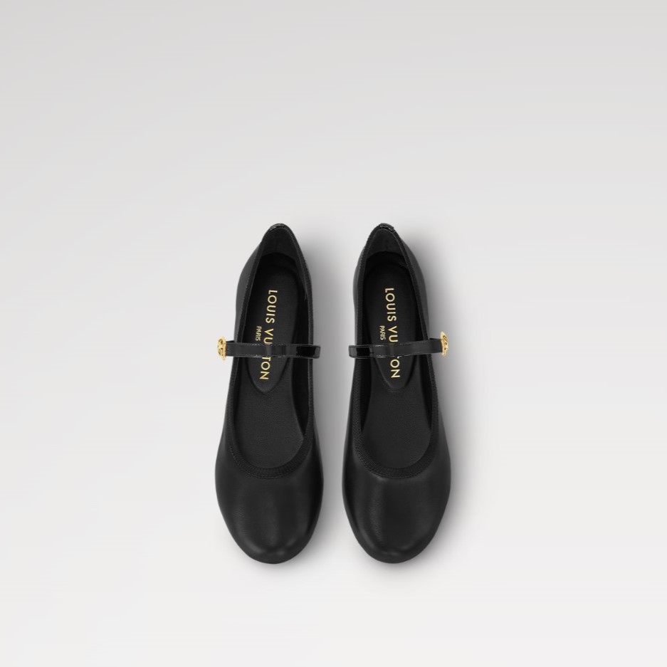 LOUIS VUITTON BALLERINA BLACK ROMY FLAT