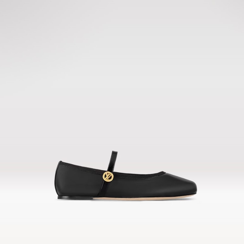 LOUIS VUITTON BALLERINA BLACK ROMY FLAT