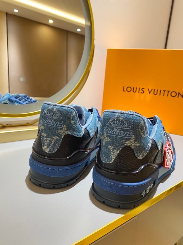 Louis Vuitton Trainer Sneaker Monogram Denim Blue NigoVirgil Abloh For Men
