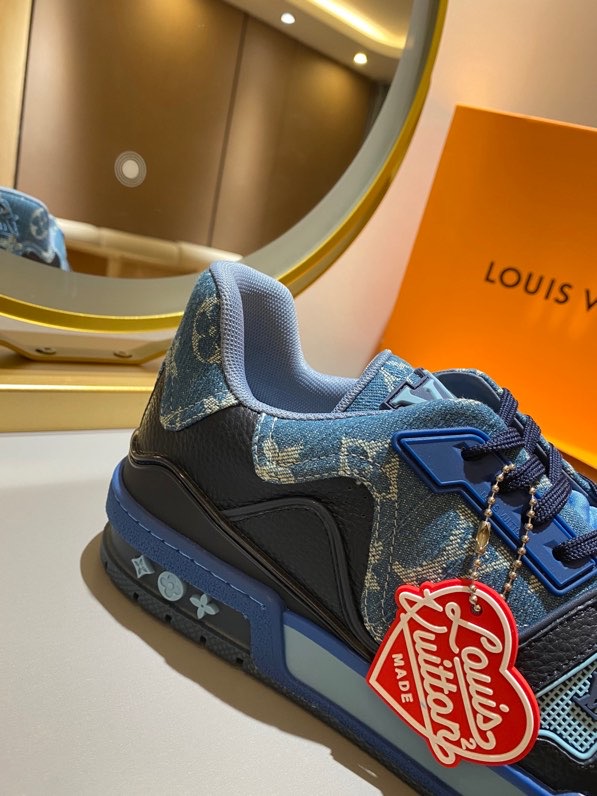 Louis Vuitton Trainer Sneaker Monogram Denim Blue NigoVirgil Abloh For Men