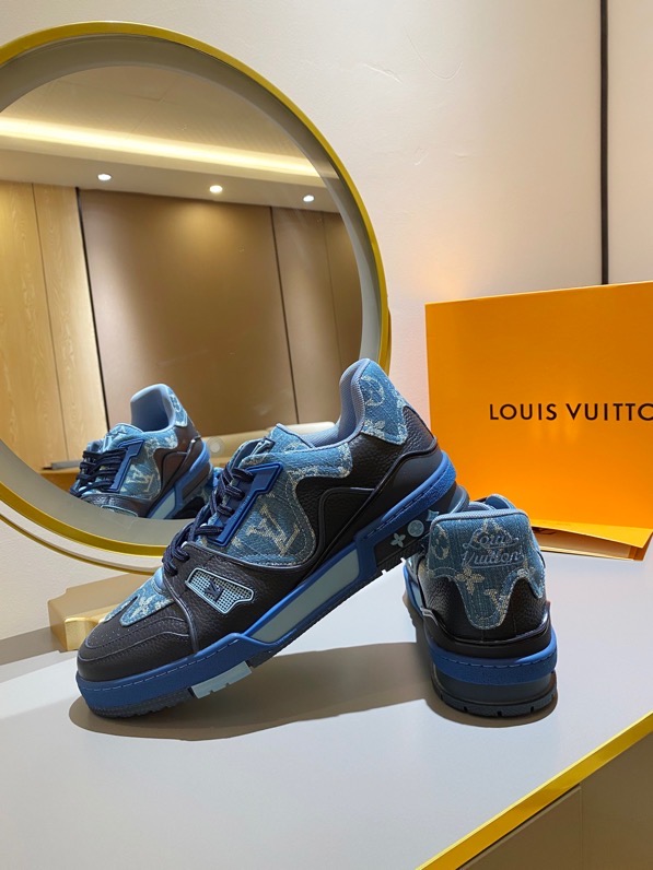 Louis Vuitton Trainer Sneaker Monogram Denim Blue NigoVirgil Abloh For Men