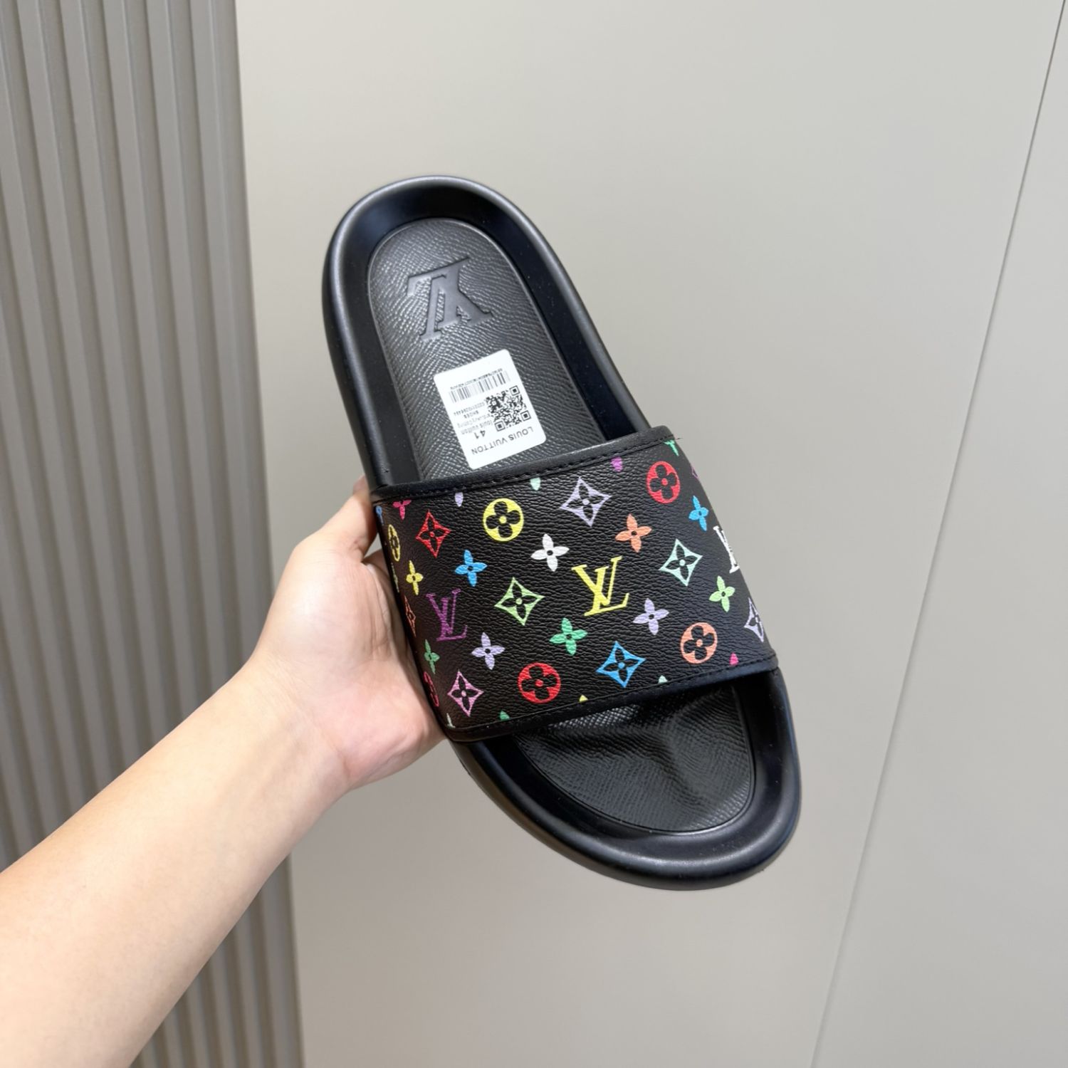 LOUIS VUITTON MULE MONOGRAM BLACK WATERFRONT