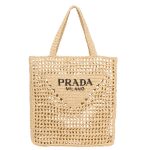 PRADA BEIGE RAFFIA TOTE