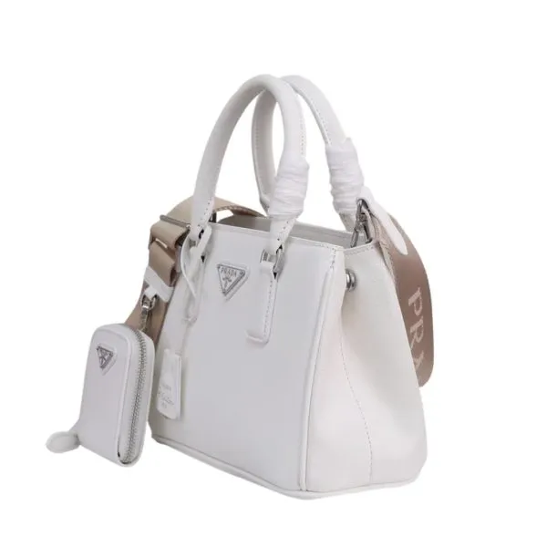 Prada's 23cm Small White Leather Galleria Saffiano Bag