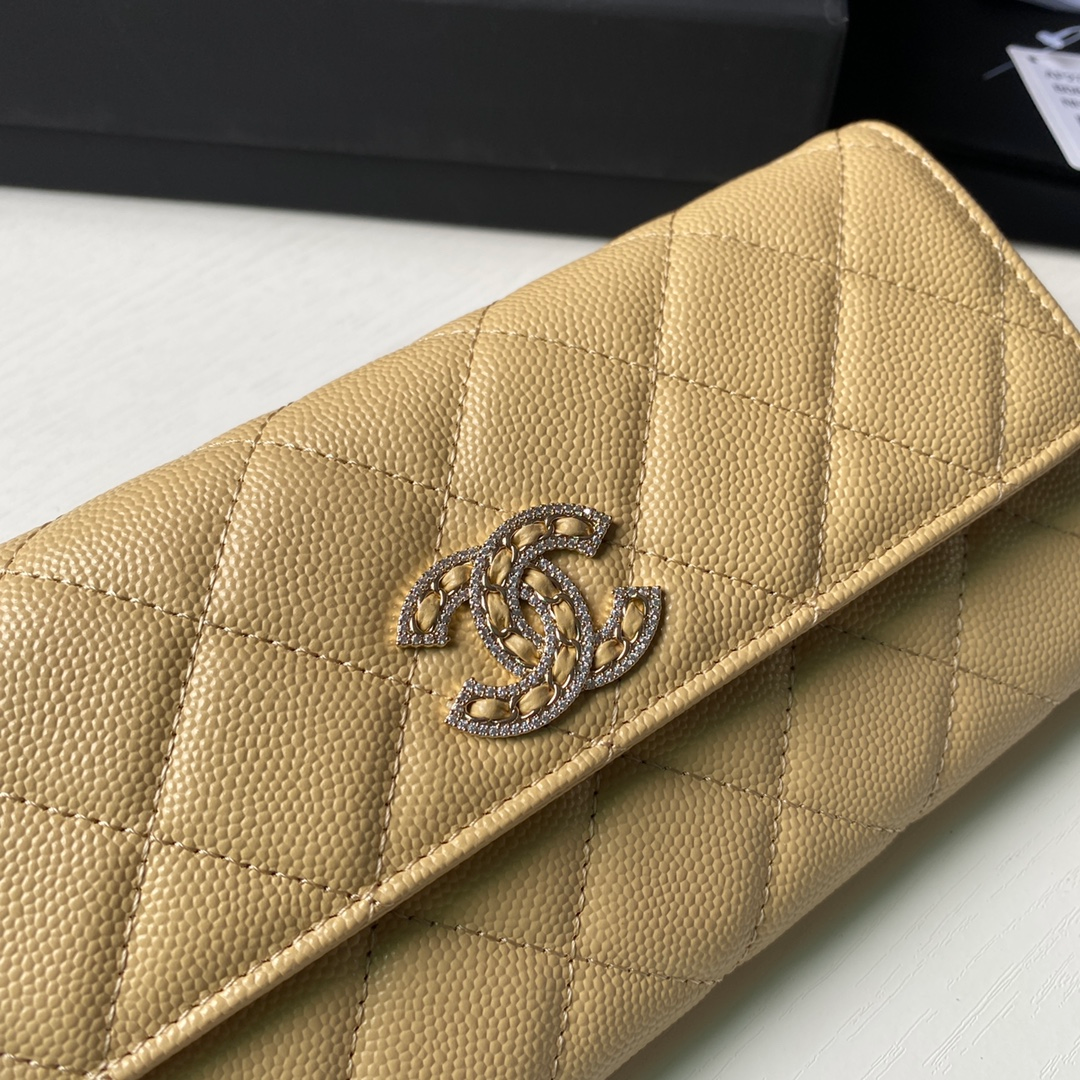 CHANEL LONG FLAP WALLET BEIGE AP0955