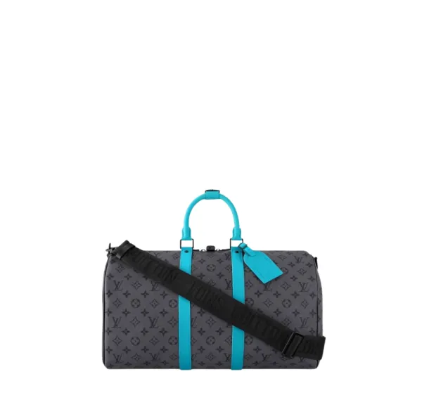 Louis Vuitton 45cm M11481 Keepall Bandoulière 45 Canvas Turquoise Monogram Eclipse Reverse Coated