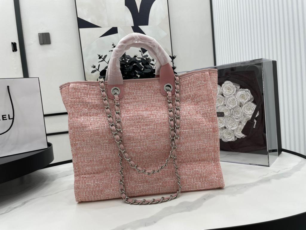 CHANEL PINK DEAUVILLE TOTE