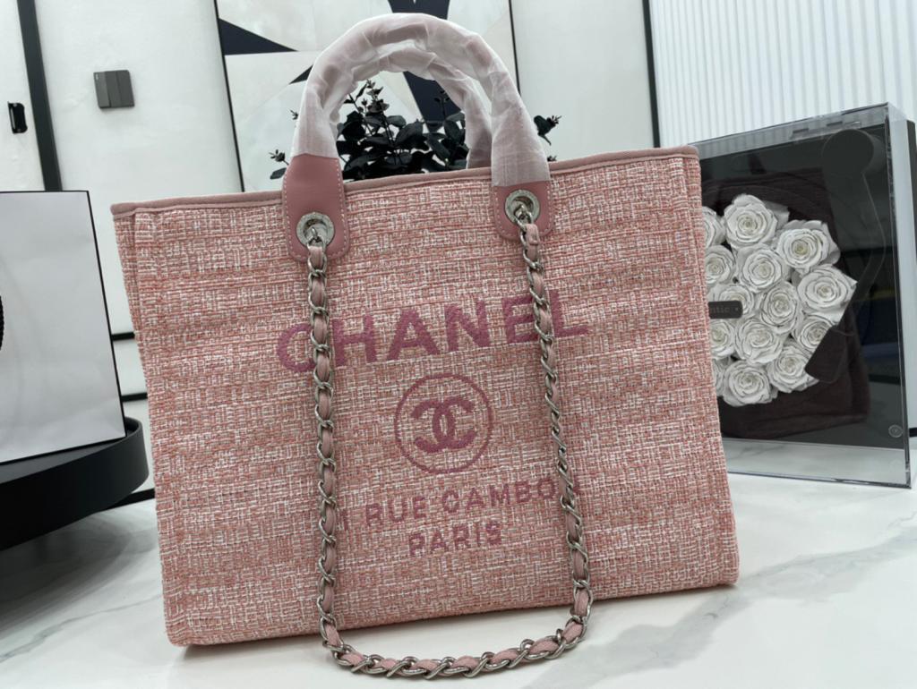 CHANEL PINK DEAUVILLE TOTE