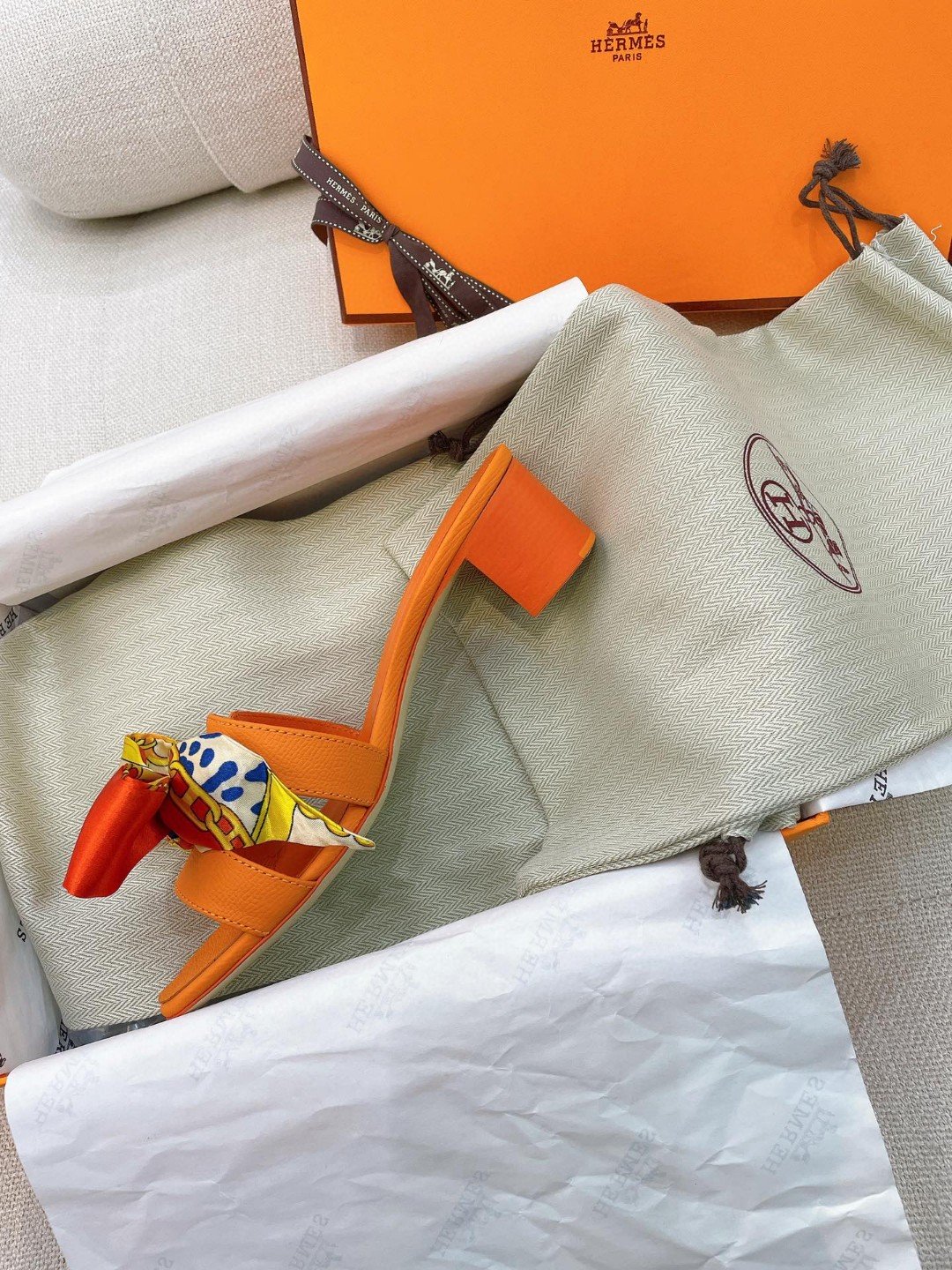 HERMES ORANGE SANDAL OASIS