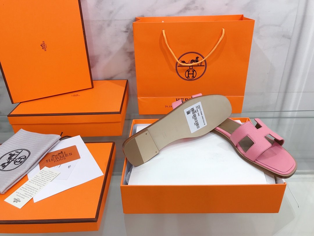 HERMES SANDAL PINK ORAN
