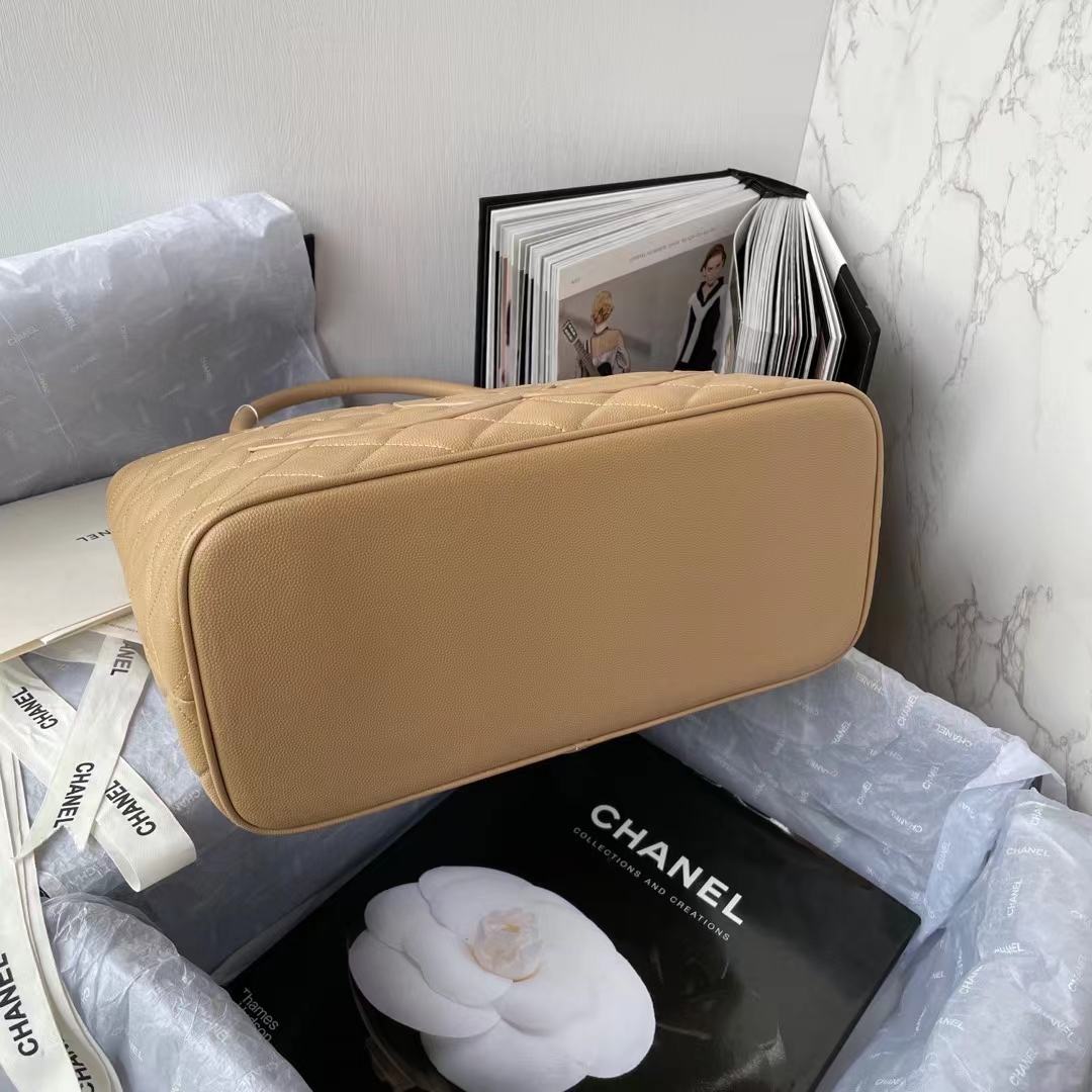 CHANEL BEIGE MEDALLION TOTE SHOULDER BAG