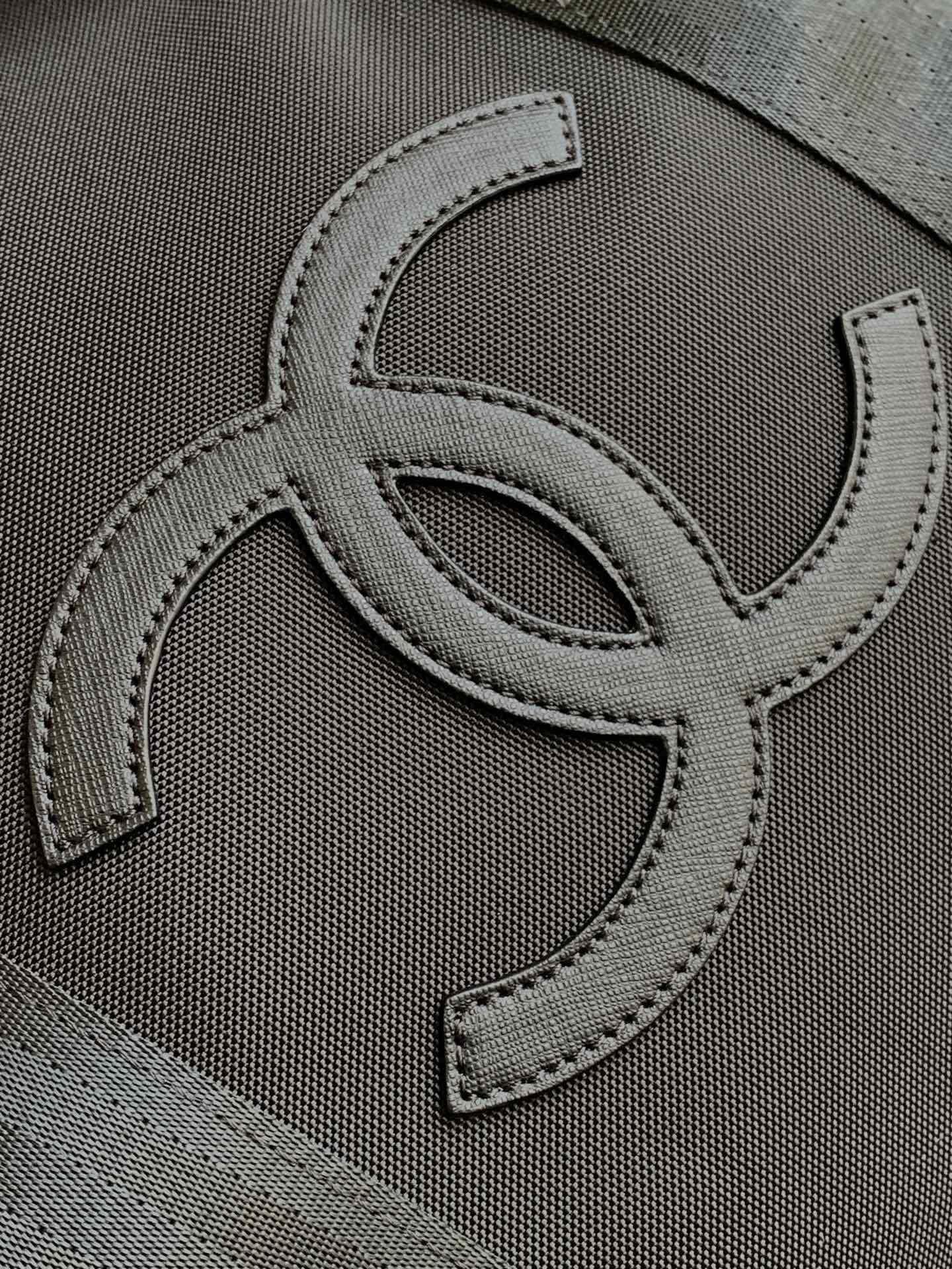 CHANEL BLACK CC LOGO NOVELTY BOSTON TRAVEL BAG