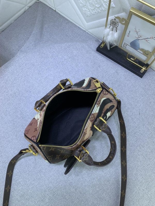 LOUIS VUITTON 9.8IN/25CM M46678 BROWN KEEPALL BANDOULIÈRE 25