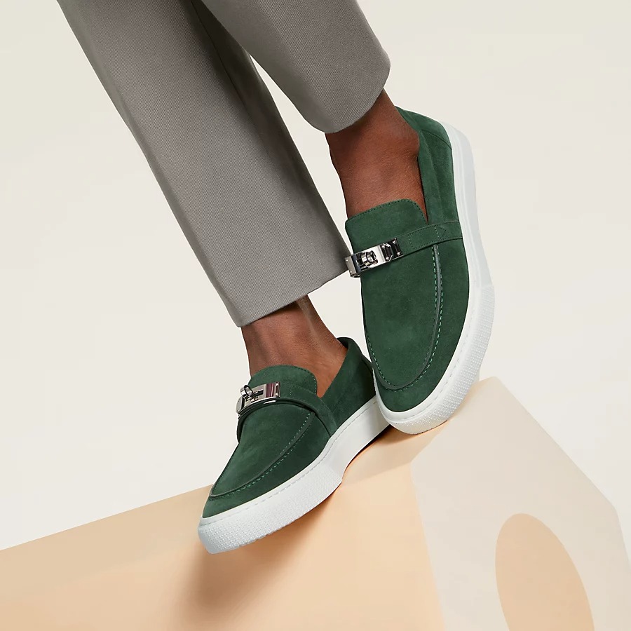 HERMES GAME SLIP-ON SNEAKER VERT BOUTEILLE