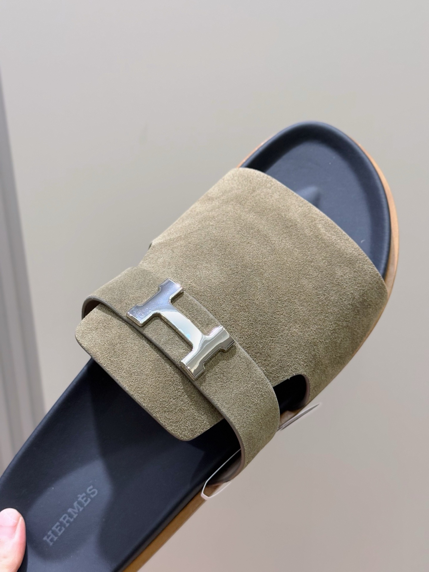 HERMES SANDAL JAURES ETOUPE