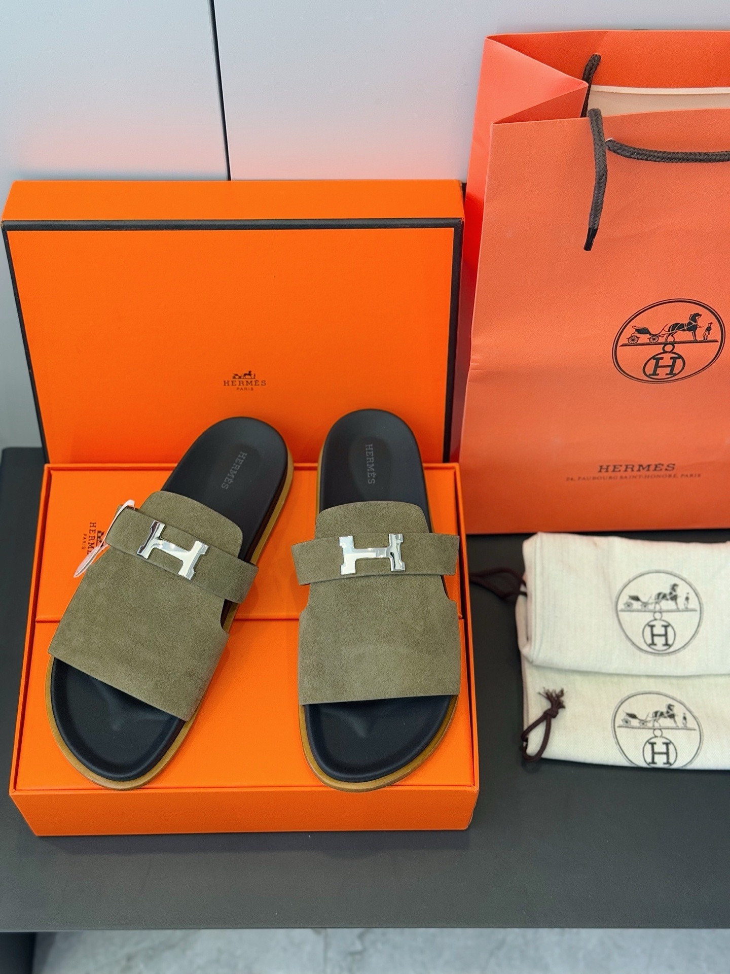 HERMES SANDAL JAURES ETOUPE