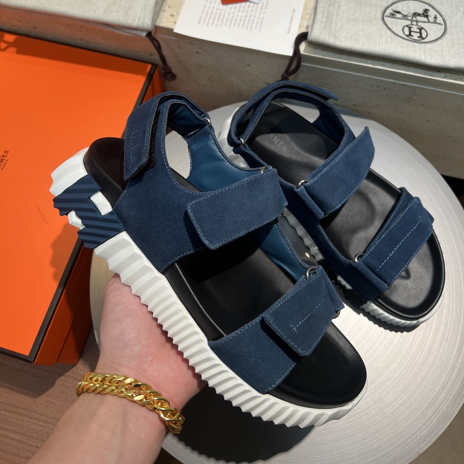 hermes-junior-sandal-blue-turqui