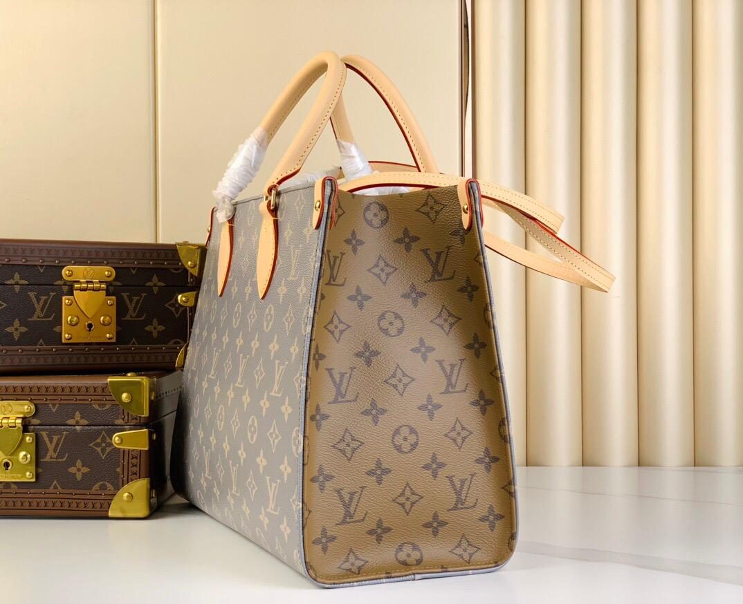 LOUIS VUITTON GREY ONTHEGO MM TRIANON