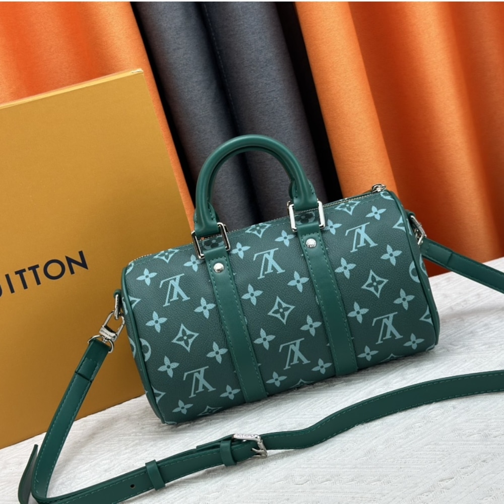 LOUIS VUITTON 25CM MONOGRAM GREEN KEEPALL BANDOULIÈRE 25