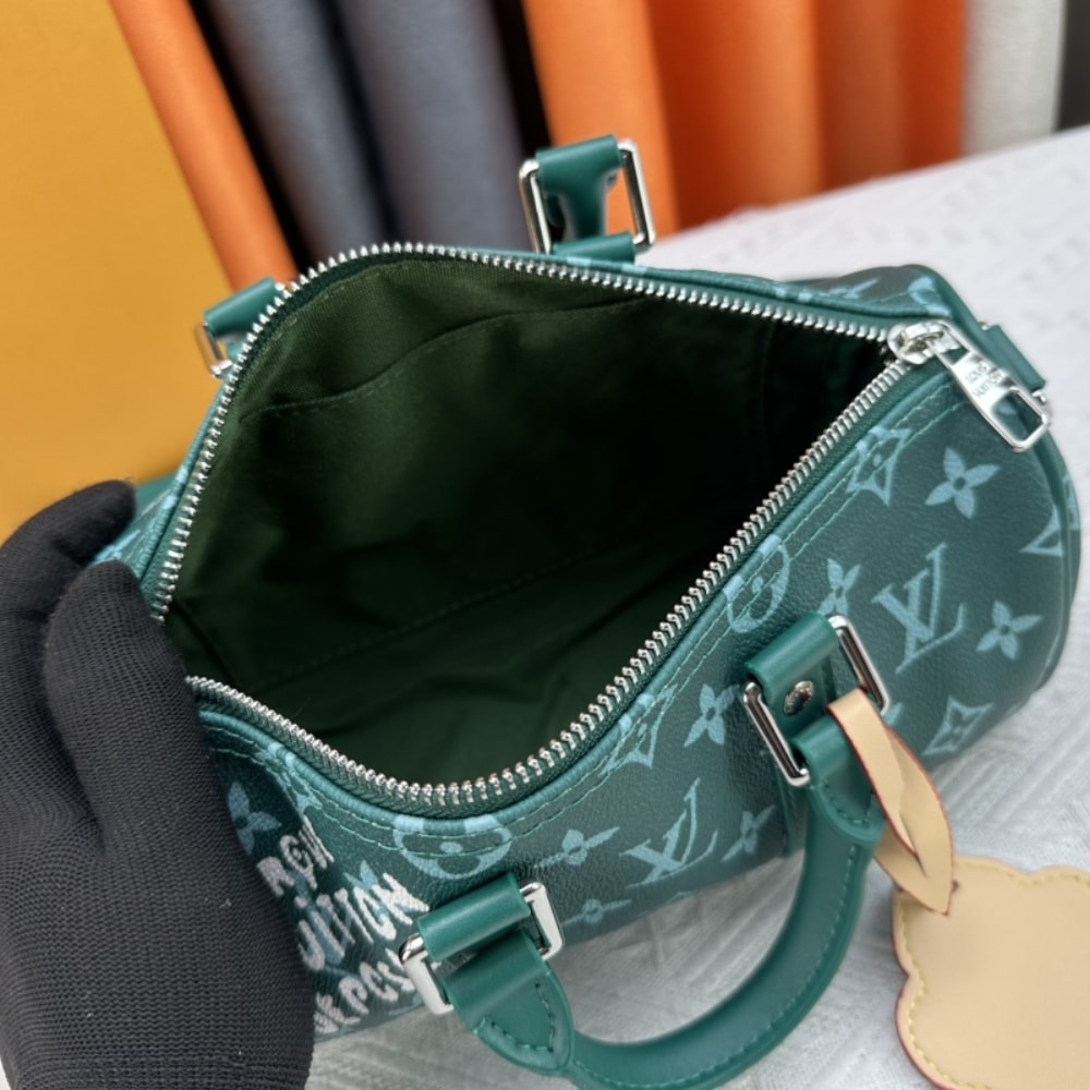 LOUIS VUITTON 25CM MONOGRAM GREEN KEEPALL BANDOULIÈRE 25