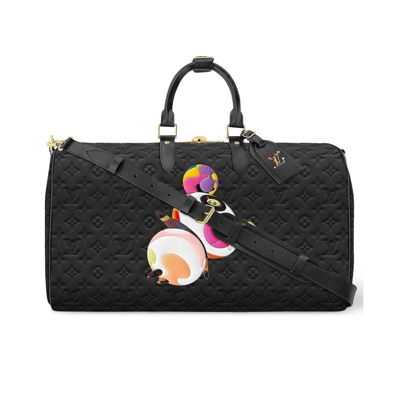 LOUIS VUITTON X TAKASHI MURAKAMI 50CM BLACK KEEPALL
