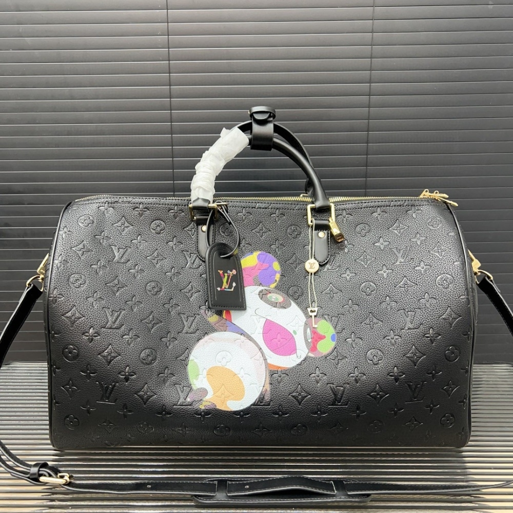 LOUIS VUITTON X TAKASHI MURAKAMI 50CM BLACK KEEPALL