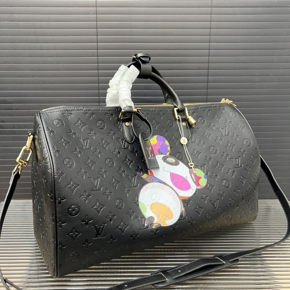 LOUIS VUITTON X TAKASHI MURAKAMI 50CM BLACK KEEPALL