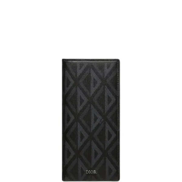 Dior Vertical Long Wallet Black CD Diamond Canvas 17.5cm 2esbc002dco H43e