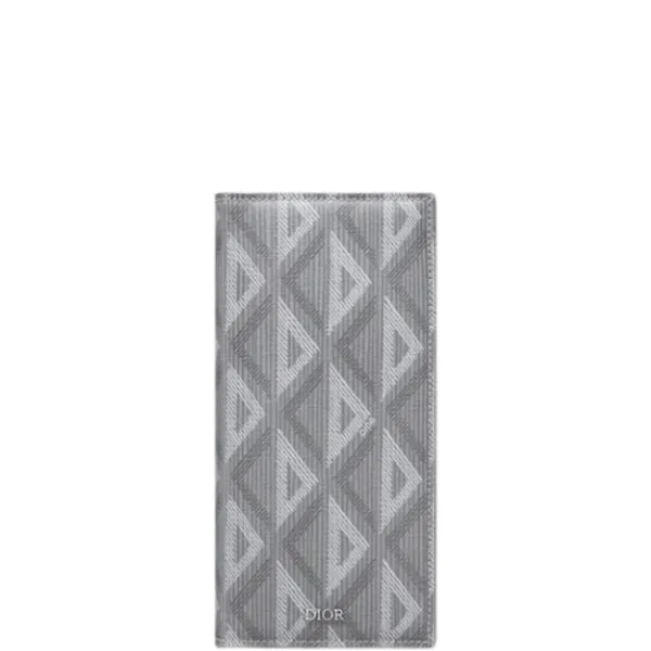 Dior Vertical Long Wallet Grey CD Diamond Canvas 2esbc002dco H42e