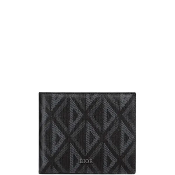 Dior Wallet Black CD Diamond Canvas 11cm 2esbh027dco H43e