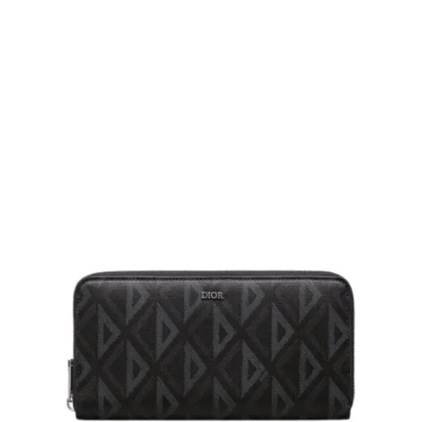 Dior Zipped Long Wallet Black CD Diamond Canvas 19.5cm 2esbc252dco H43e