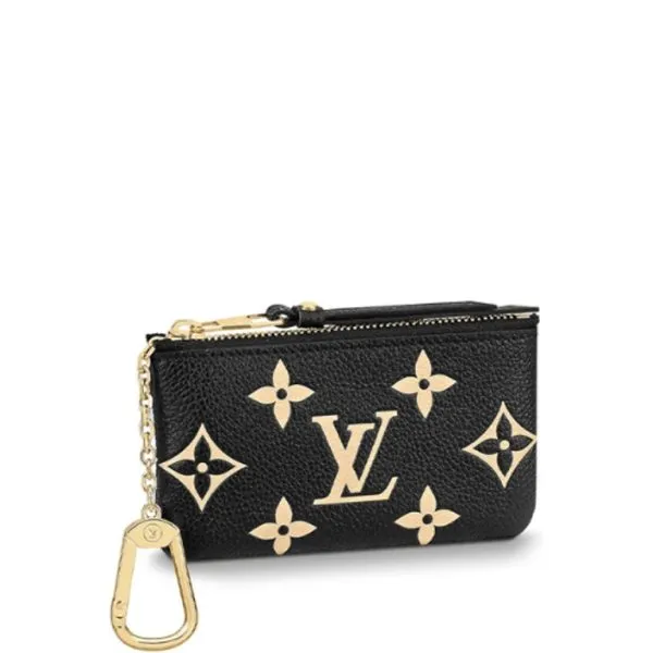 Louis Vuitton Monogram Key Pouch Black And Beige 12cm M80885